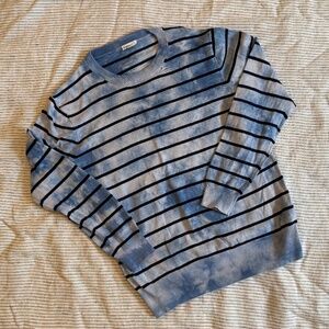 J.Crew Crewcuts Boys Cotton Sweater, size 16, blue stripe/tie dye